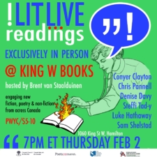 Luke Hathaway at Lit Live @ King W Books | Hamilton | Ontario | Canada