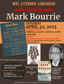 Mark Bourrie at the Windsor Yacht Club @ Windsor Yacht Club | Windsor | Ontario | Canada